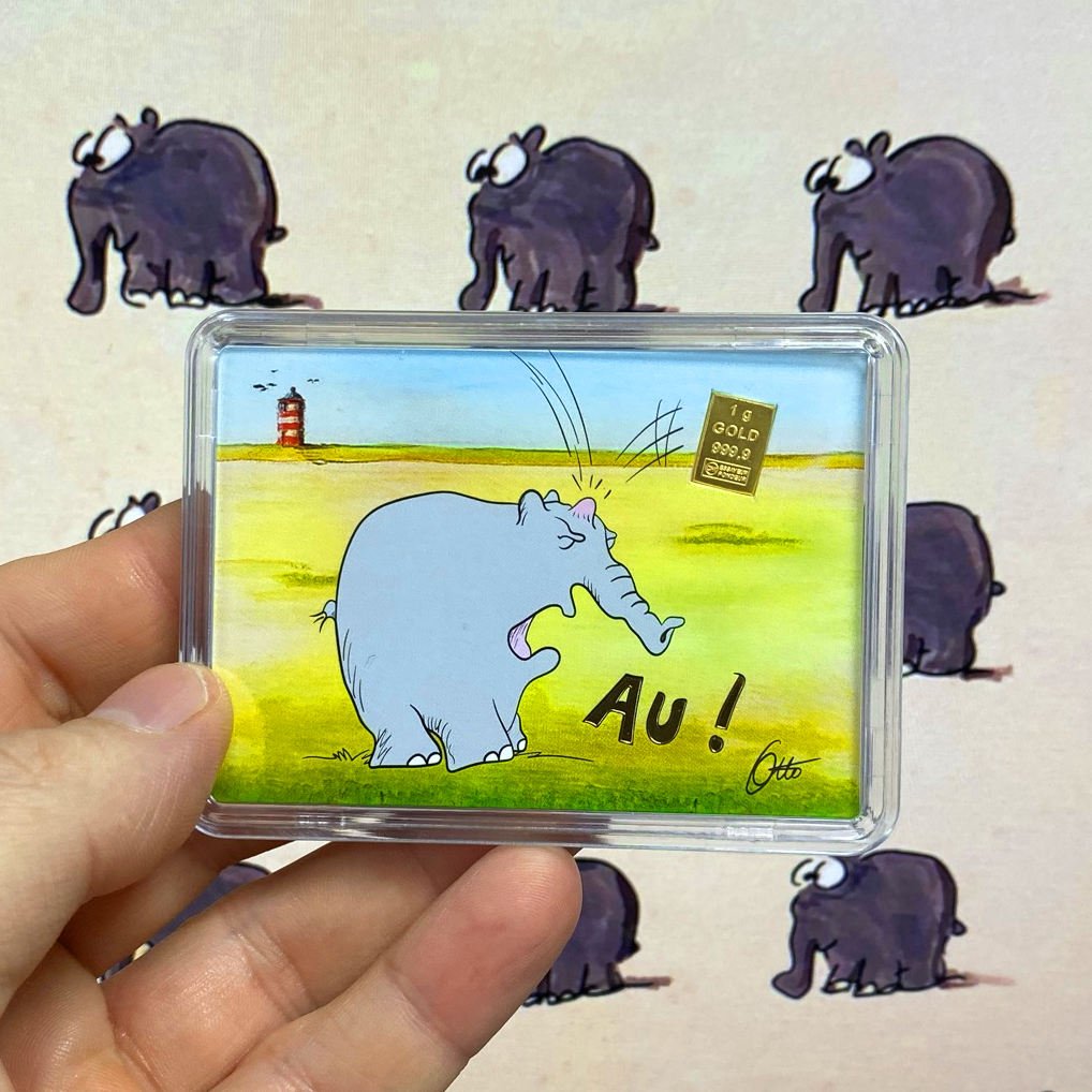 Goldbarren 1g "Ottifant - Au!" (Motivbox) - Detailansicht 2