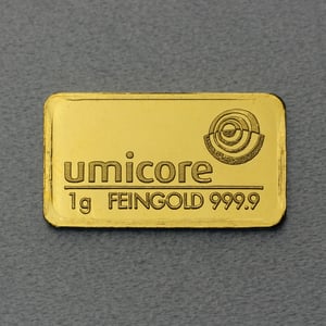 Goldbarren 1g UMICORE Resale - Hauptansicht