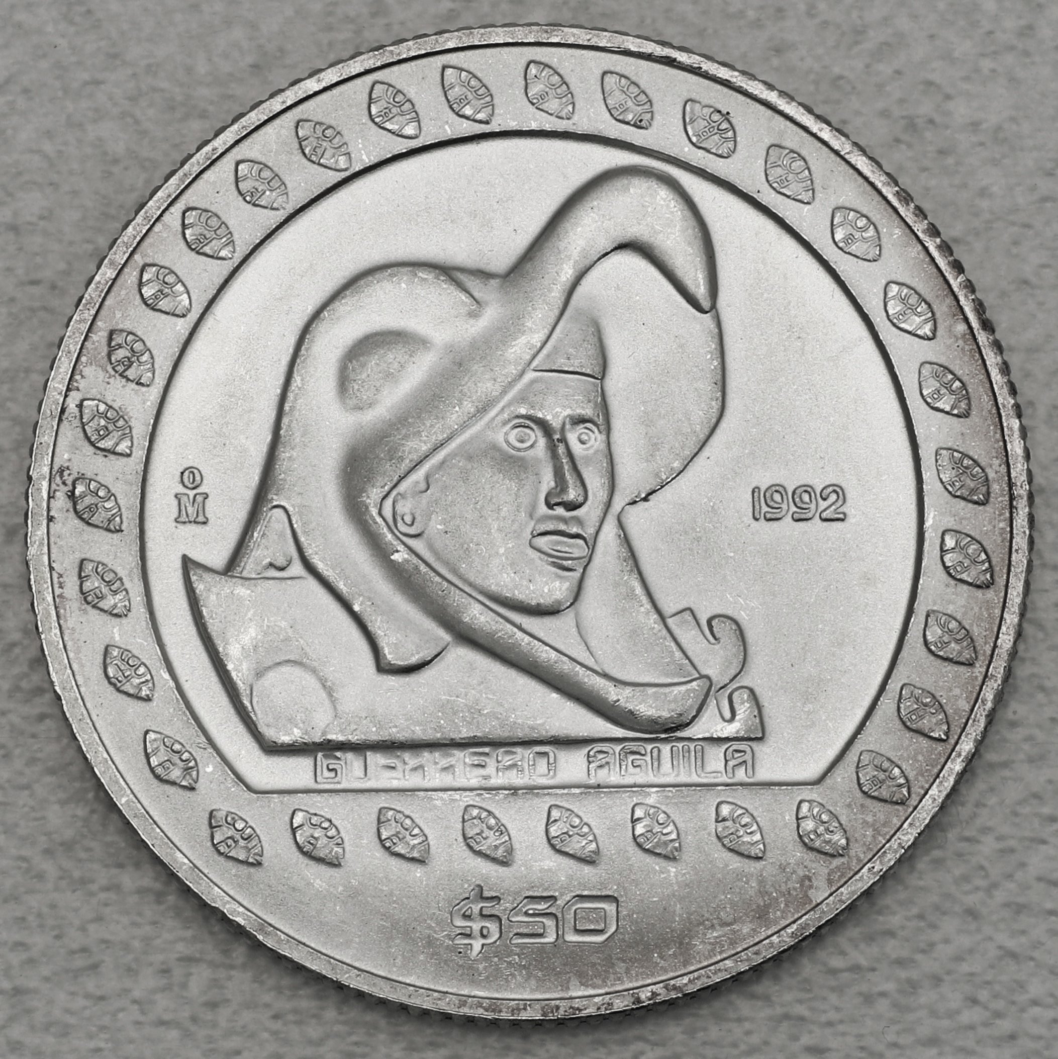 Silbermünze 1/2oz "Guerrero Aguila" 1992 Präkolumbische Kulturen – Azteken (Mexiko) - Hauptansicht