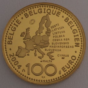 Goldmünze 100 Euro "EU-Erweiterung" 2004 (Belgien) - Miniaturansicht 2