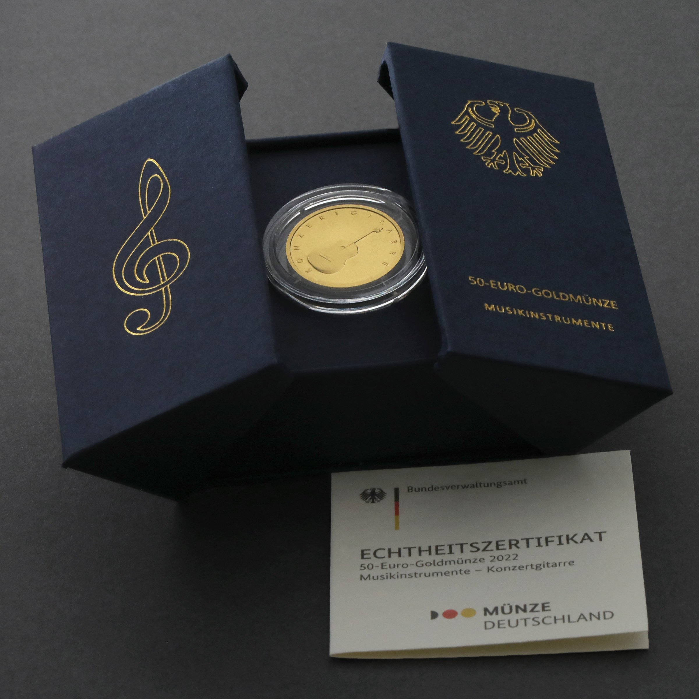 Goldmünze 50 Euro "Konzertgitarre" 2022 Musikinstrumente (Deutschland) - Detailansicht 4