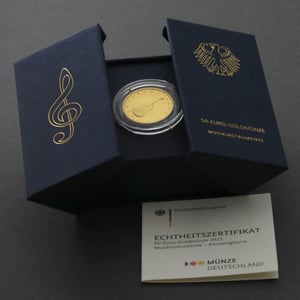 Goldmünze 50 Euro "Konzertgitarre" 2022 Musikinstrumente (Deutschland) - Miniaturansicht 5