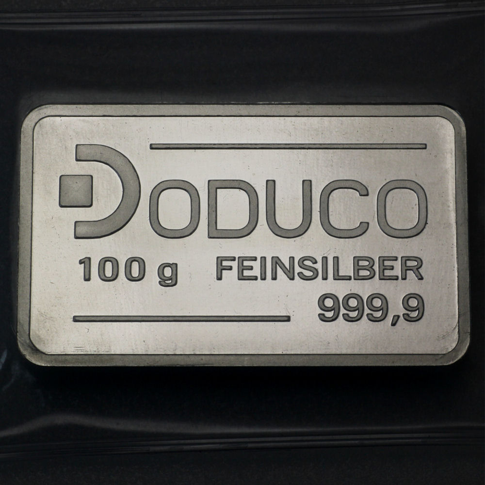 Silberbarren 100g Doduco - Hauptansicht