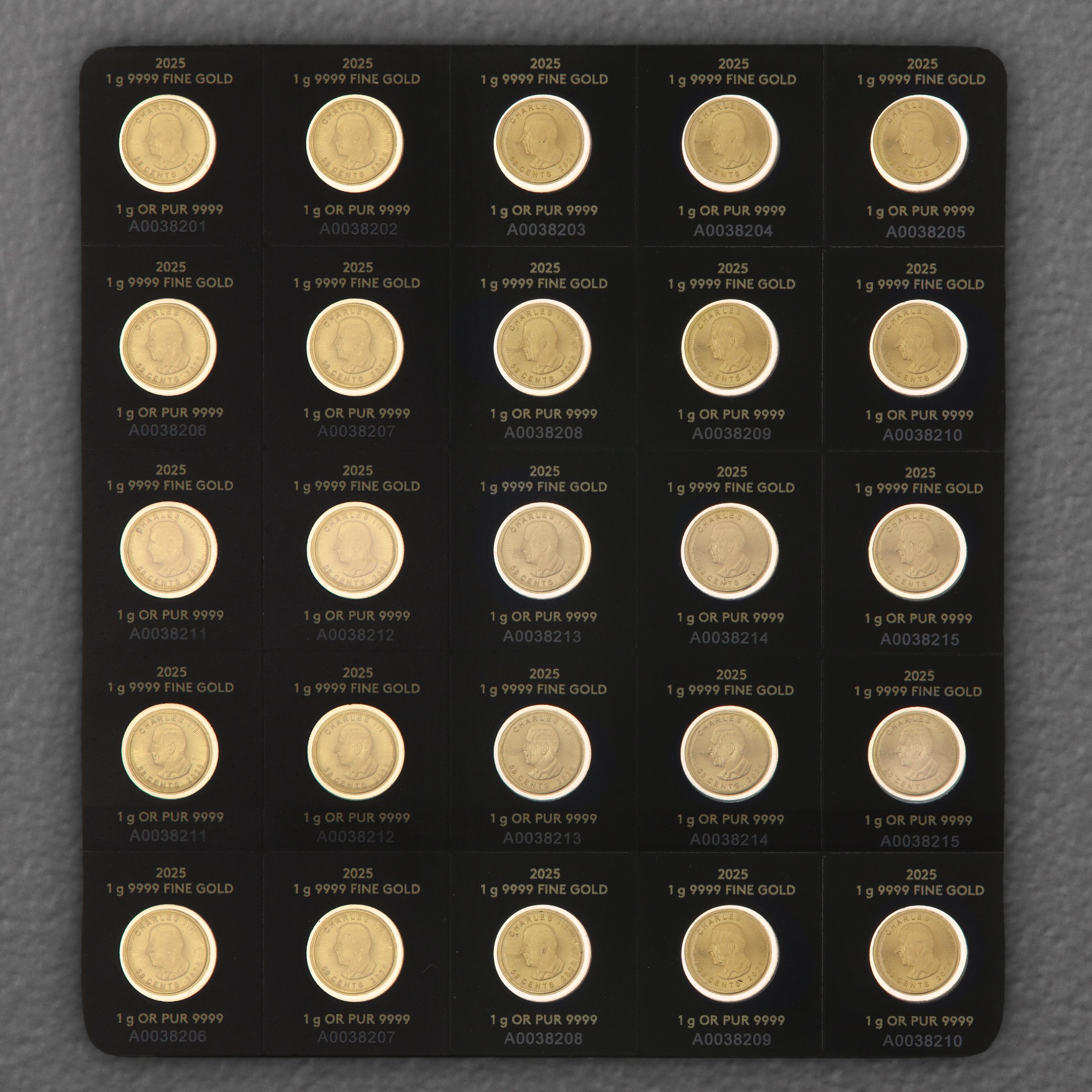 Goldmünzen 25 x 1g "Maple Leaf" aktueller Jahrgang Set 25-teilig Maplegram25™ (Kanada) - Detailansicht 1