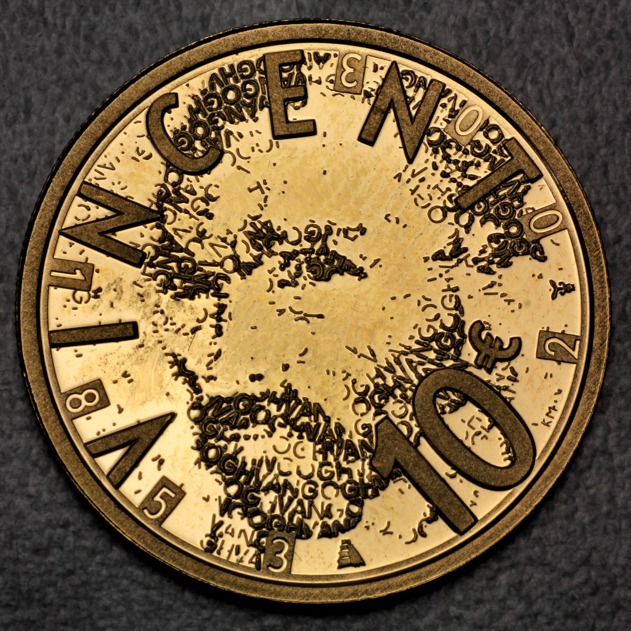 Goldmünze 10 Euro "Vincent van Gogh" 2003 150. Geburtstag (Niederlande) - Detailansicht 1