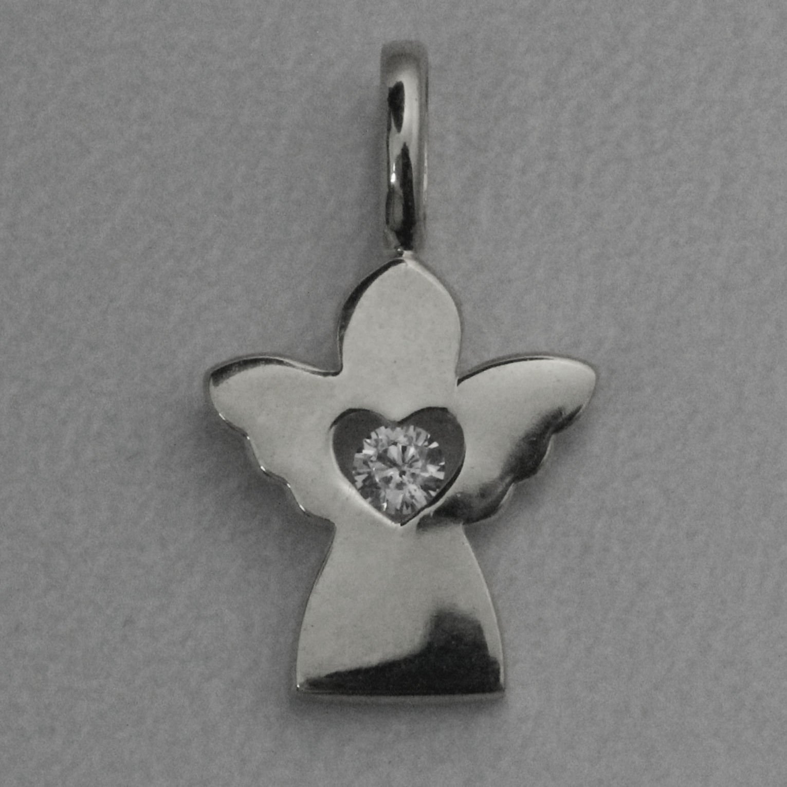 Silberanhänger 925er "Engel mit Zirkon" (Sterling) - Hauptansicht