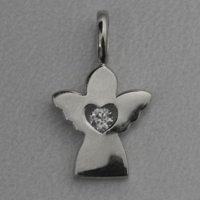 Silberanhänger 925er "Engel mit Zirkon" (Sterling) - Miniaturansicht 1