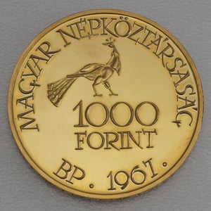 Goldmünze 1000 Forint "Zoltán Kodály" 1967 (Ungarn) - Miniaturansicht 2