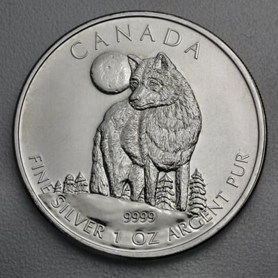 Silbermünze 1oz "Wolf" 2011 Wildlife Canada (Kanada) - Miniaturansicht 1