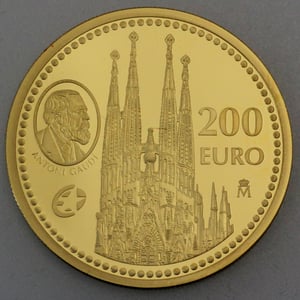Goldmünze 200 Euro "Antoni Gaudi" 2010 (Spanien) - Miniaturansicht 1