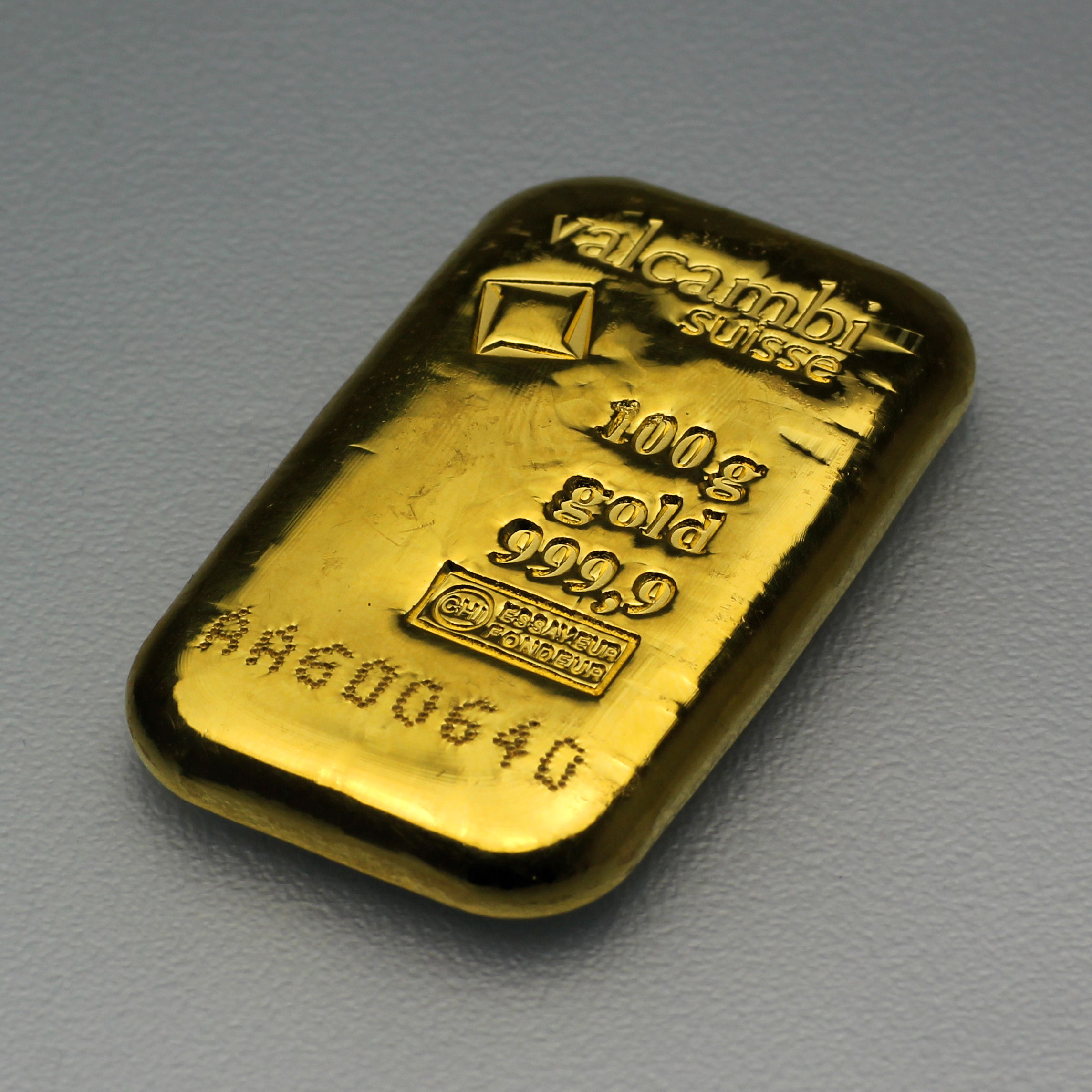 Goldbarren 100g VALCAMBI gegossen - Detailansicht 1