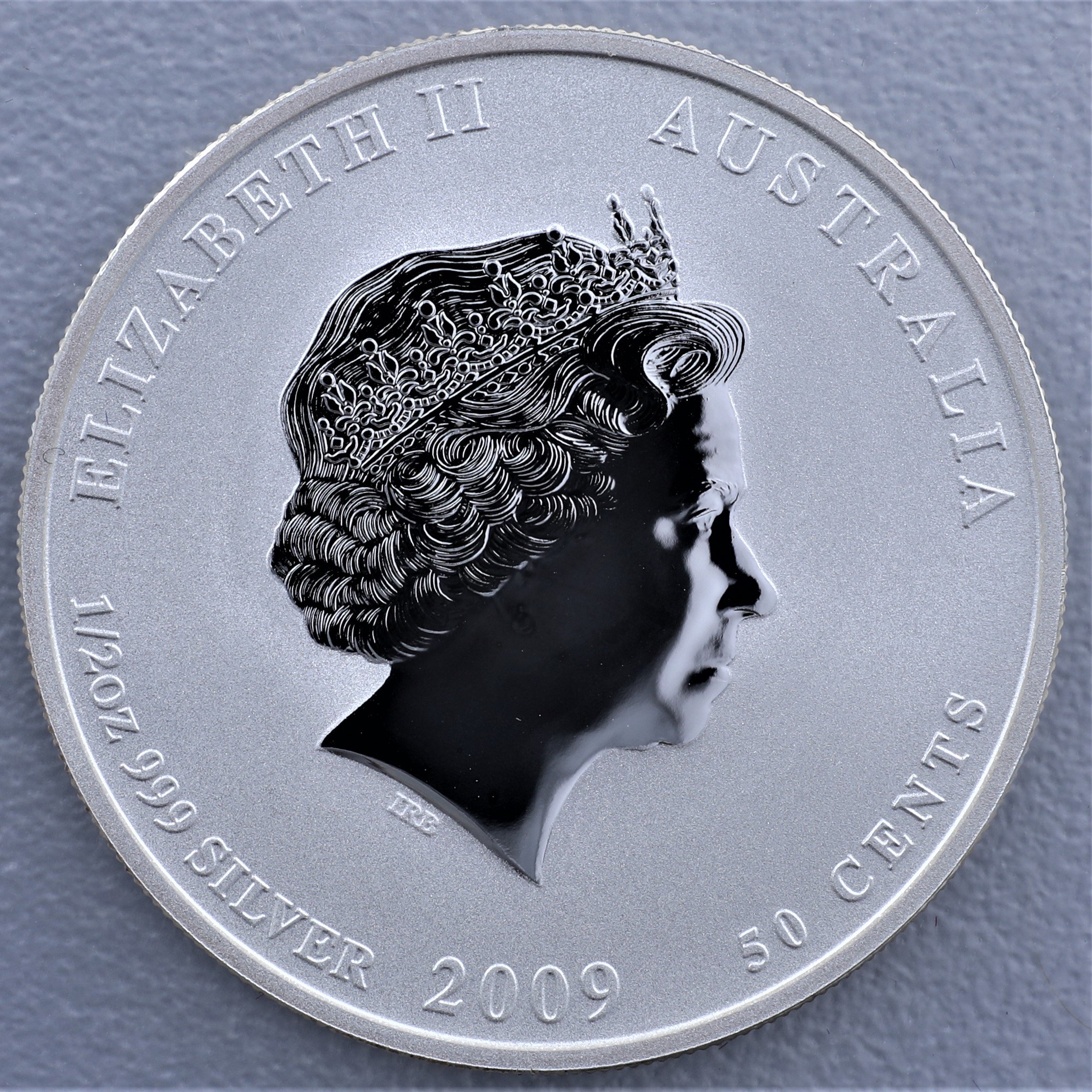 Silbermünze 1/2oz "Ochse" 2009 (koloriert) Lunar II – Year of the Ox (Australien) - Detailansicht 1