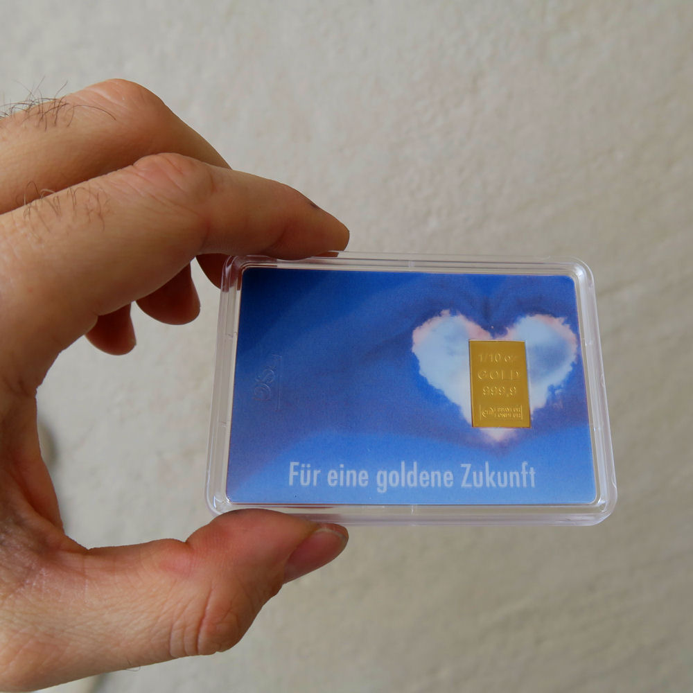 Goldbarren 1/10oz "Goldene Zukunft" (Flip) - Detailansicht 1