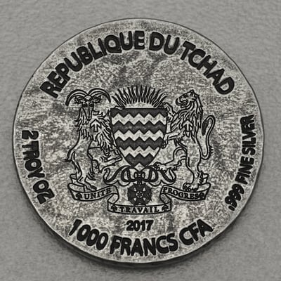 Silbermünze 2oz "Ramses II." 2017 Ägyptische Relikte (Tschad) - Miniaturansicht 2