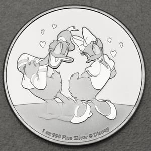 Silbermünze 1oz "Donald & Daisy" 2021 Disney (Niue) - Hauptansicht