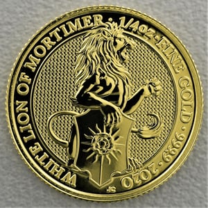 Goldmünze 1/4oz "White Lion of Mortimer" 2020 The Queen s Beasts (Großbritannien) - Hauptansicht