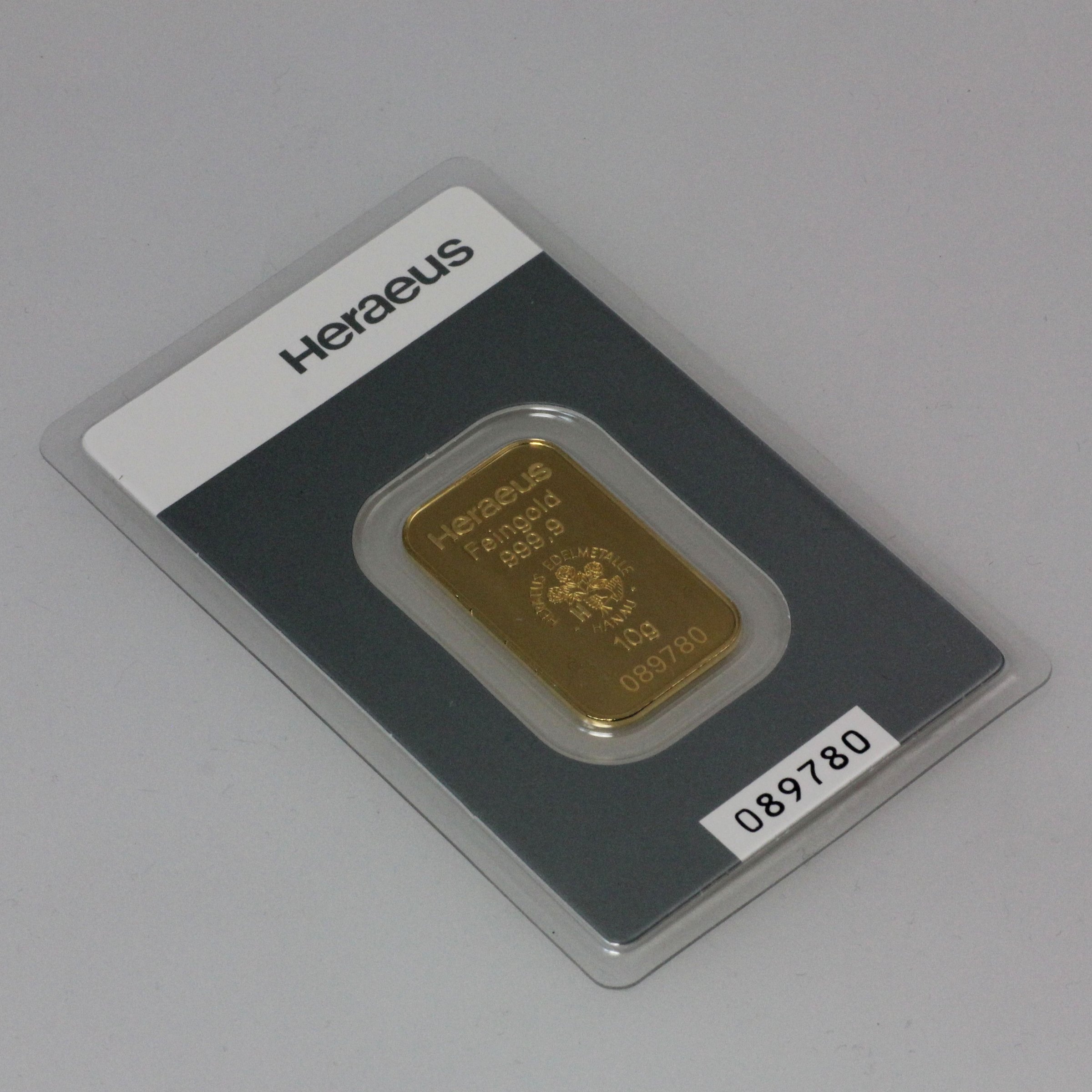 Goldbarren 10g HERAEUS geprägt - Detailansicht 3