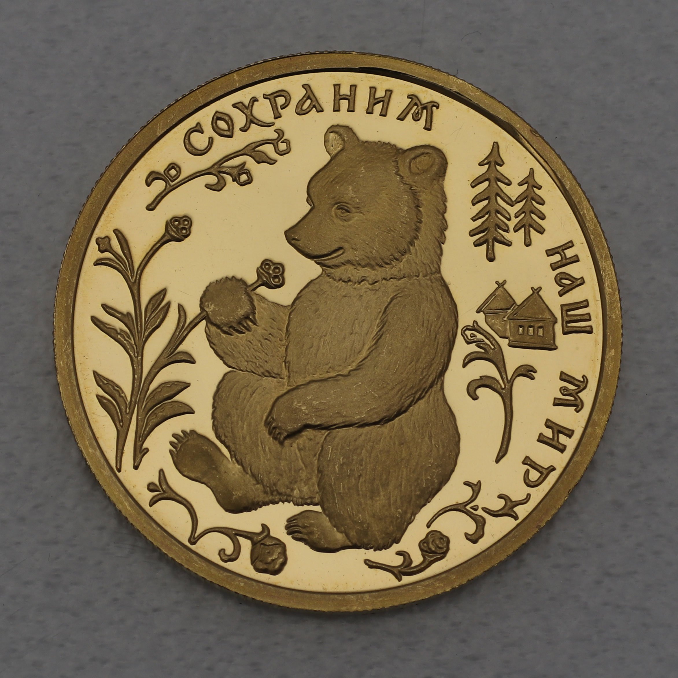 Goldmünze 50 Rubel "Bär" 1993 Wildlife (Russland) - Hauptansicht