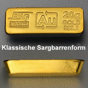 Goldbarren 20g Au ESG (klassischer Sargbarren) - Miniaturansicht 3