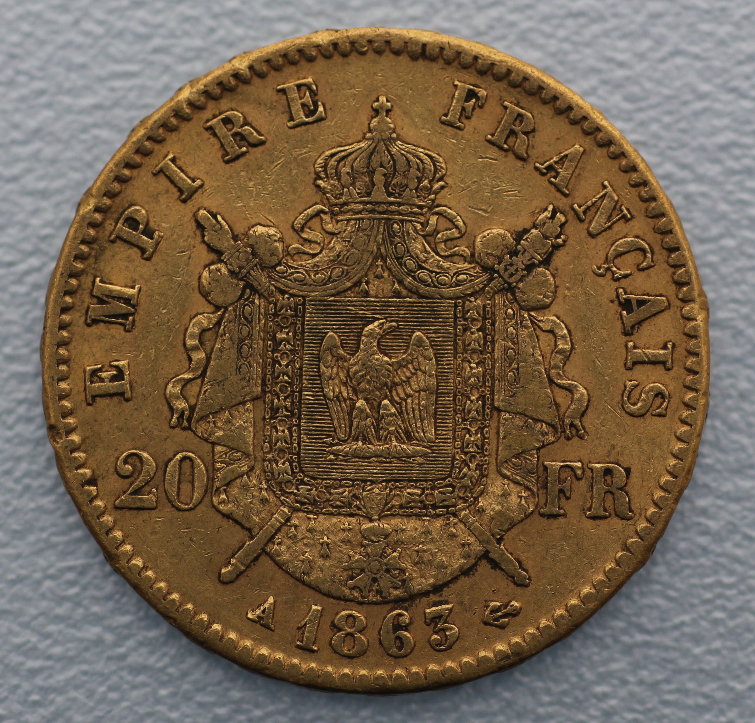 Goldmünze 20 Francs "Napoleon III." (Frankreich) - Detailansicht 1