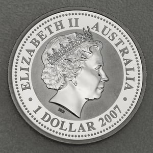 Silbermünze 1oz "Tiger" 2010 Lunar I – Year of the Tiger 19% (Australien) - Miniaturansicht 2
