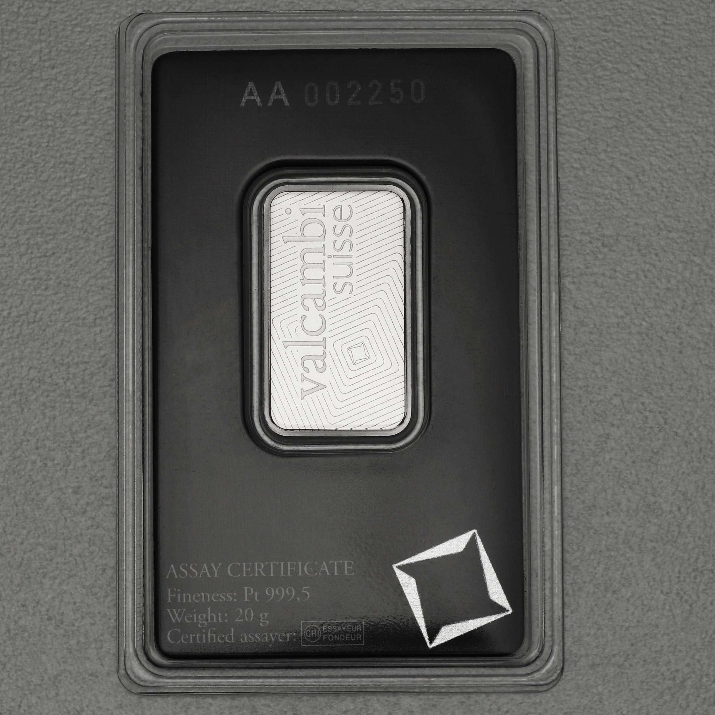 Platinbarren 20g VALCAMBI (Pt) - Detailansicht 1