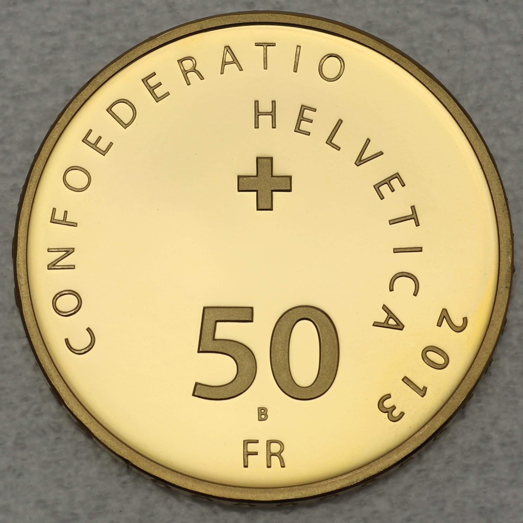 Goldmünze 50 Franken "Gotthardpost" 2013 (Schweiz) - Detailansicht 1