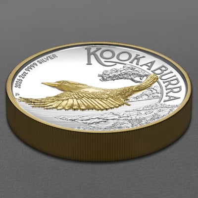 Silbermünze 2oz "Kookaburra" 2026 (PP/HR/vergoldet) (Australien) - Miniaturansicht 3