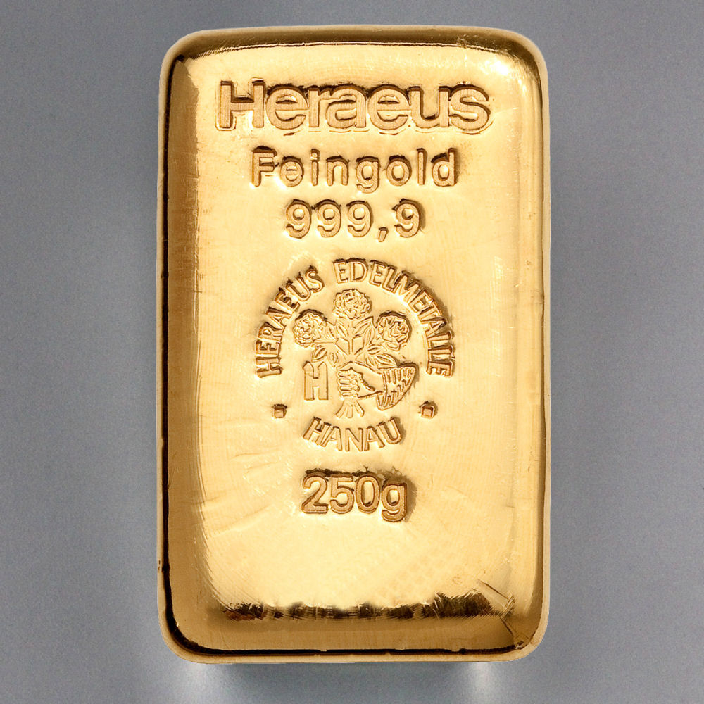 Goldbarren 250g HERAEUS Resale - Hauptansicht