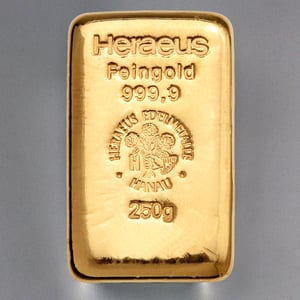 Goldbarren 250g HERAEUS Resale - Hauptansicht