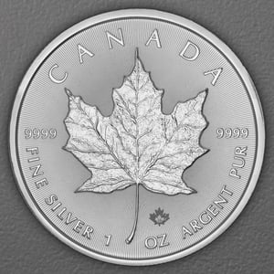 Silbermünze 1oz "Maple Leaf" aktueller Jahrgang 19% (Kanada) - Hauptansicht