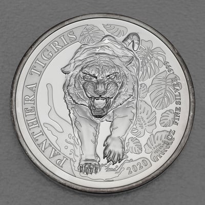 Silbermünze 1oz "Panthera Tigris" 2020 (Laos) - Miniaturansicht 1