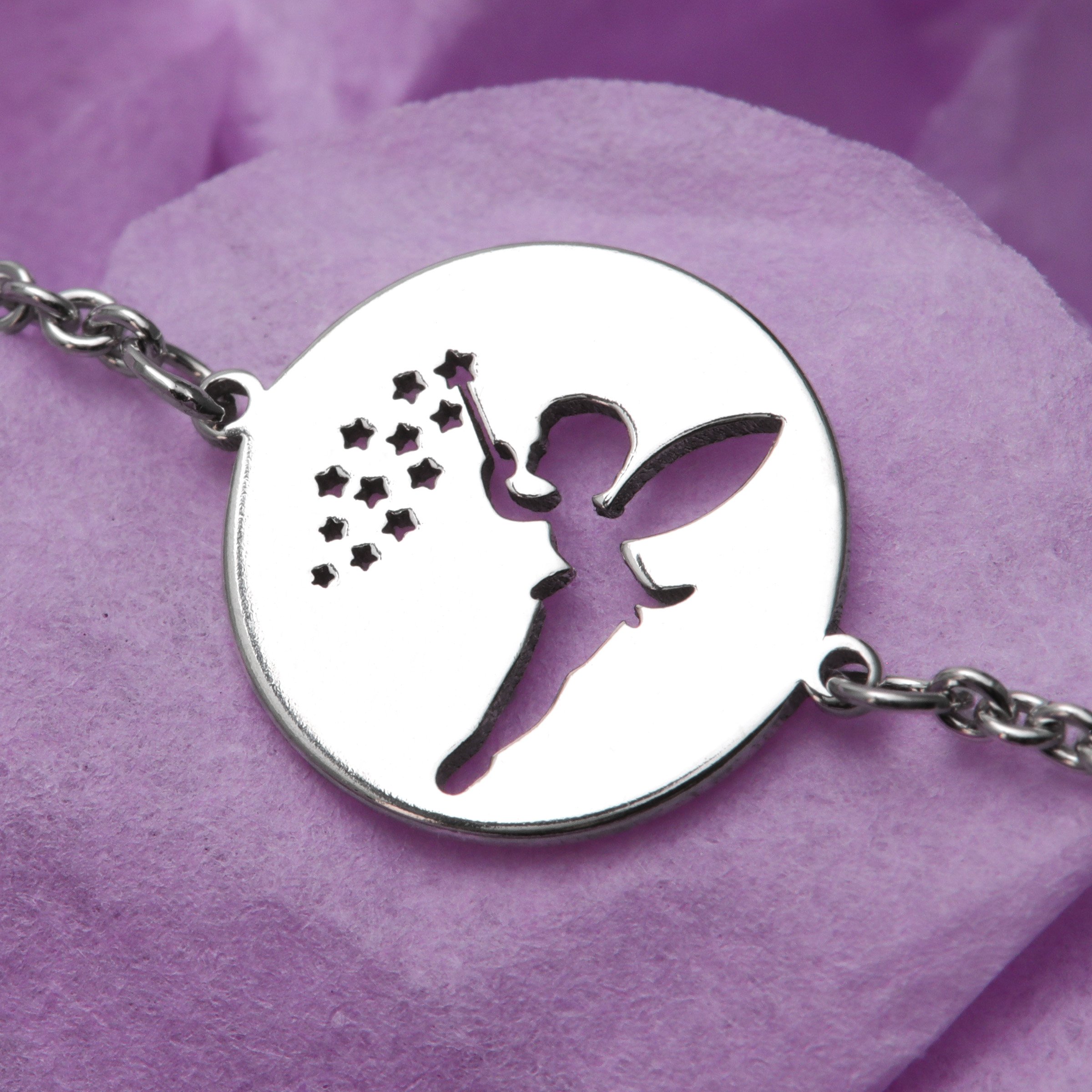 Silber Kinder-Armband 925er "Kleine Fee" rhodiniert - Detailansicht 1