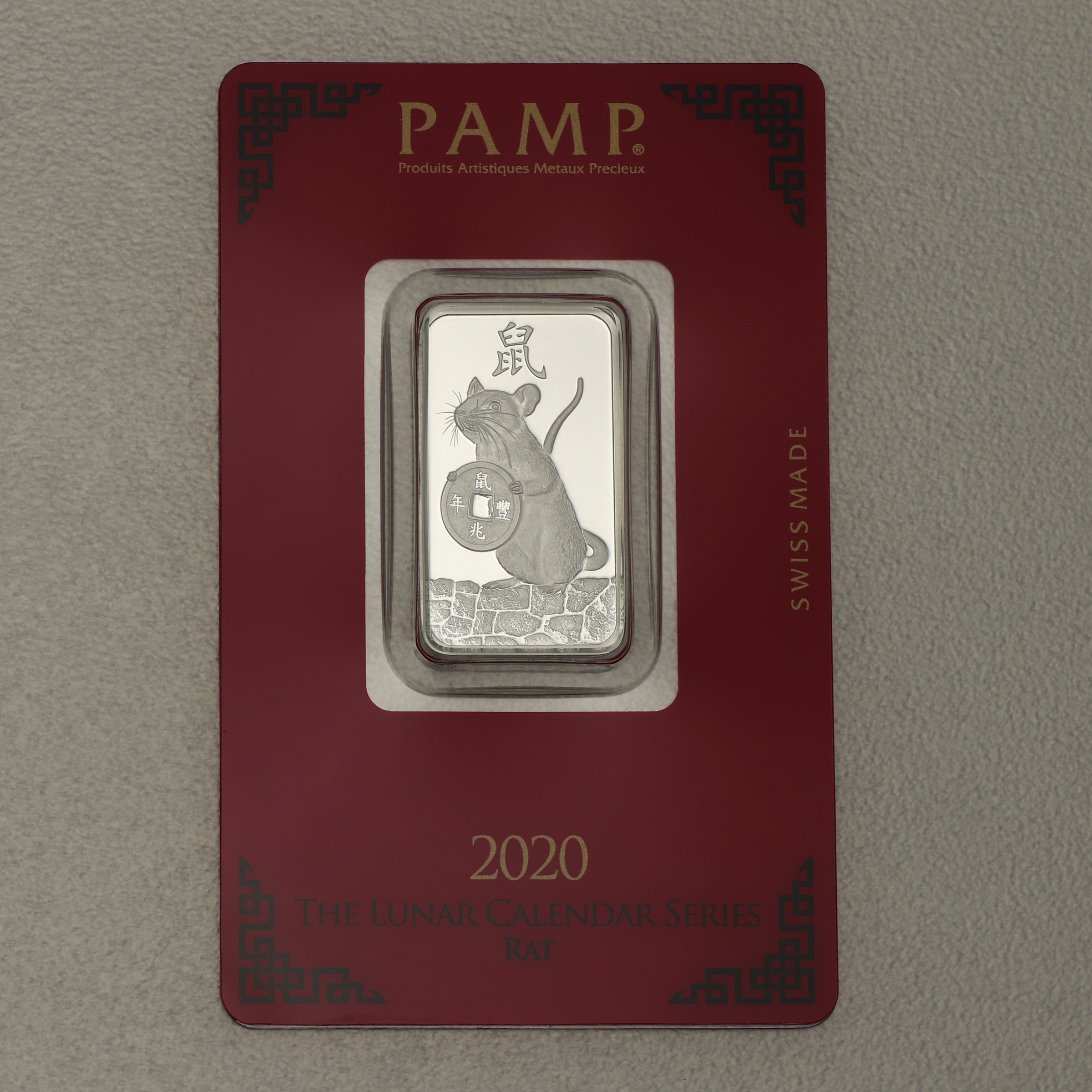 Silberbarren 10g "Maus 2020" Lunar PAMP - Hauptansicht