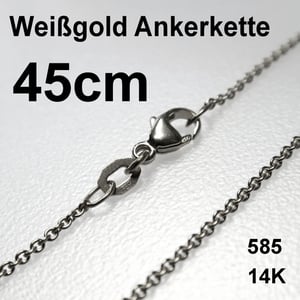 Weißgoldkette 585er/45 cm "Anker-Form" (14 kt WG) - Hauptansicht