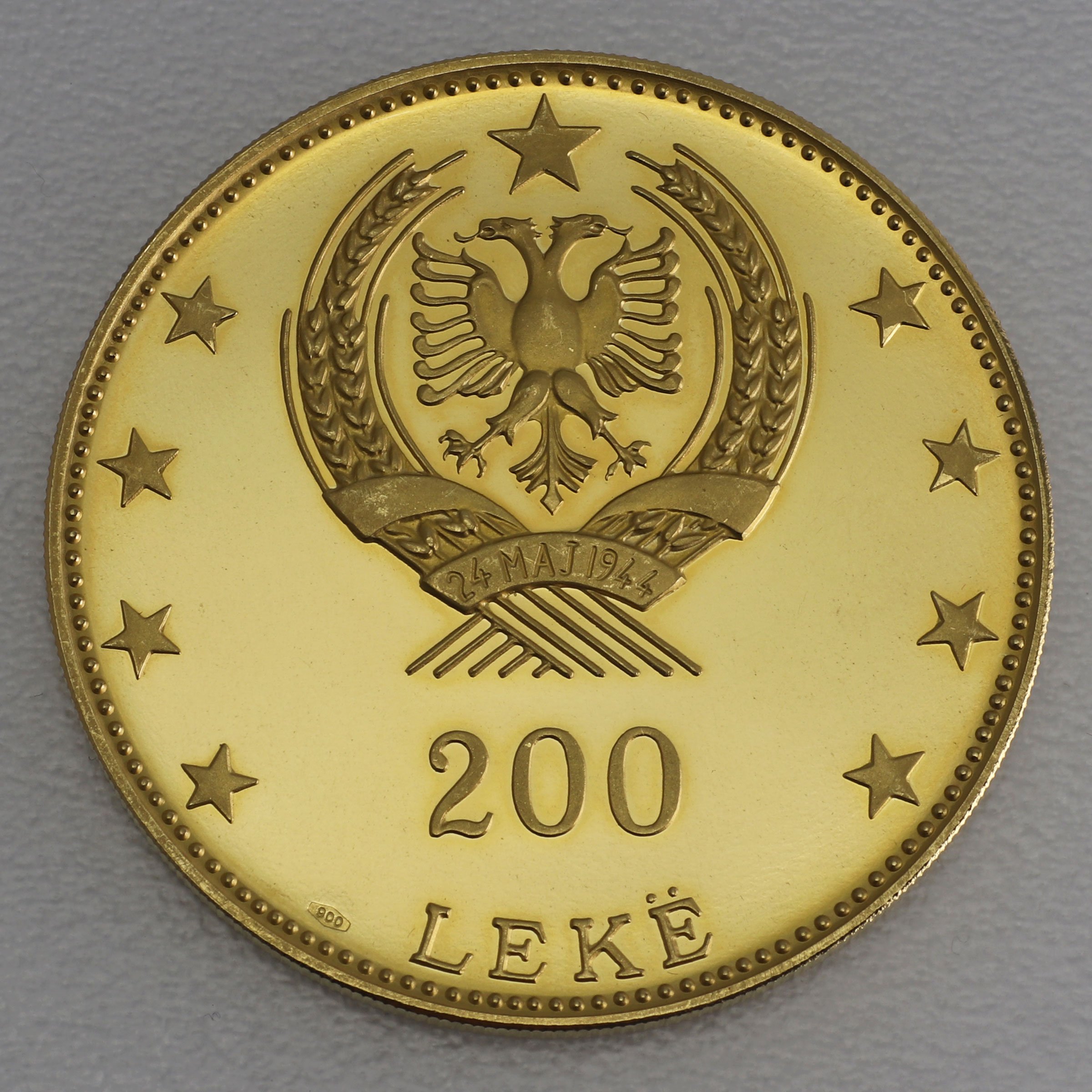 Goldmünze "200 Leke" 1968 (Albanien) - Detailansicht 1