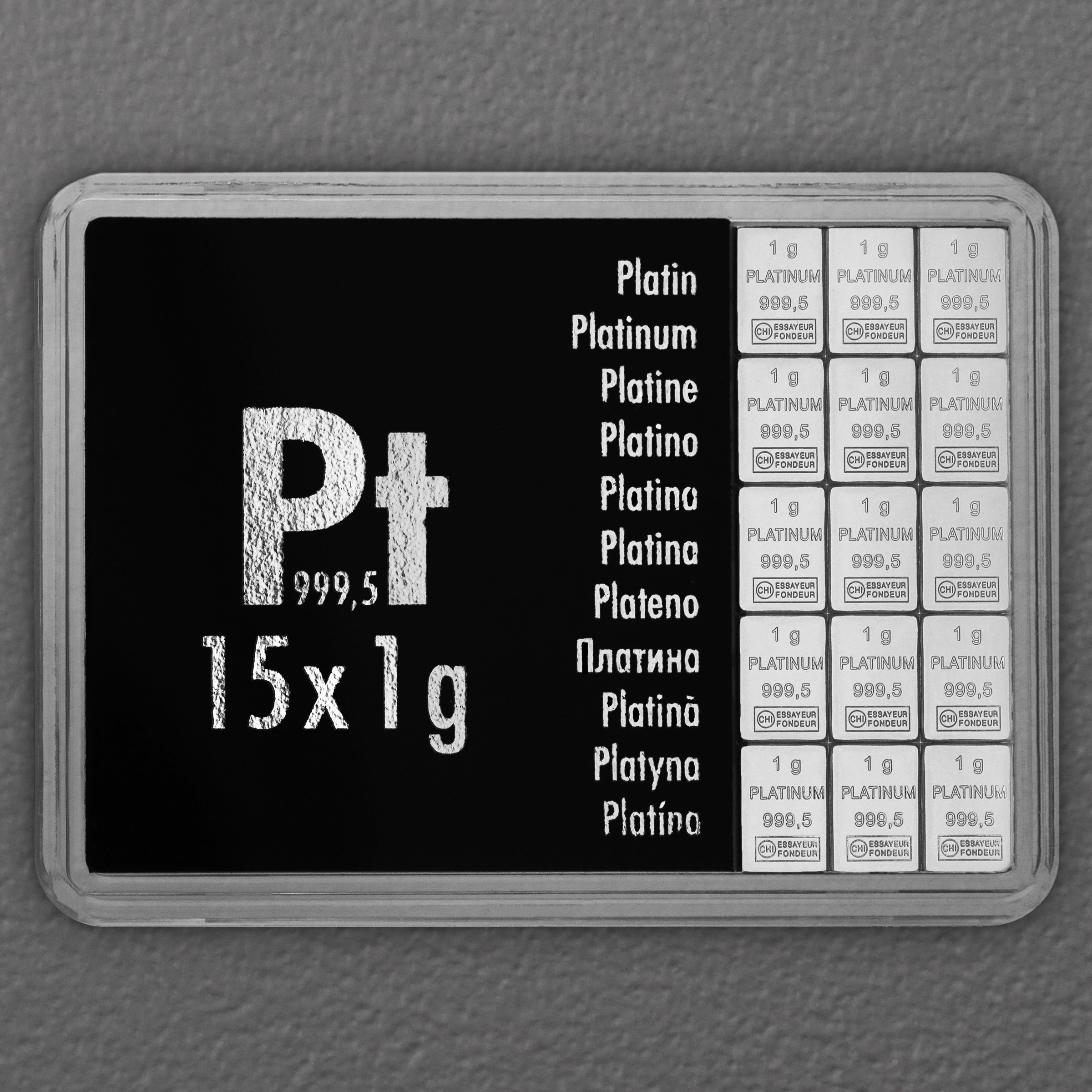 Platintafel 15 x 1g "Pt International" (Motivbox) - Hauptansicht