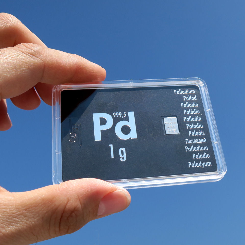 Palladiumbarren 1g "Pd International" (Motivbox) - Detailansicht 2