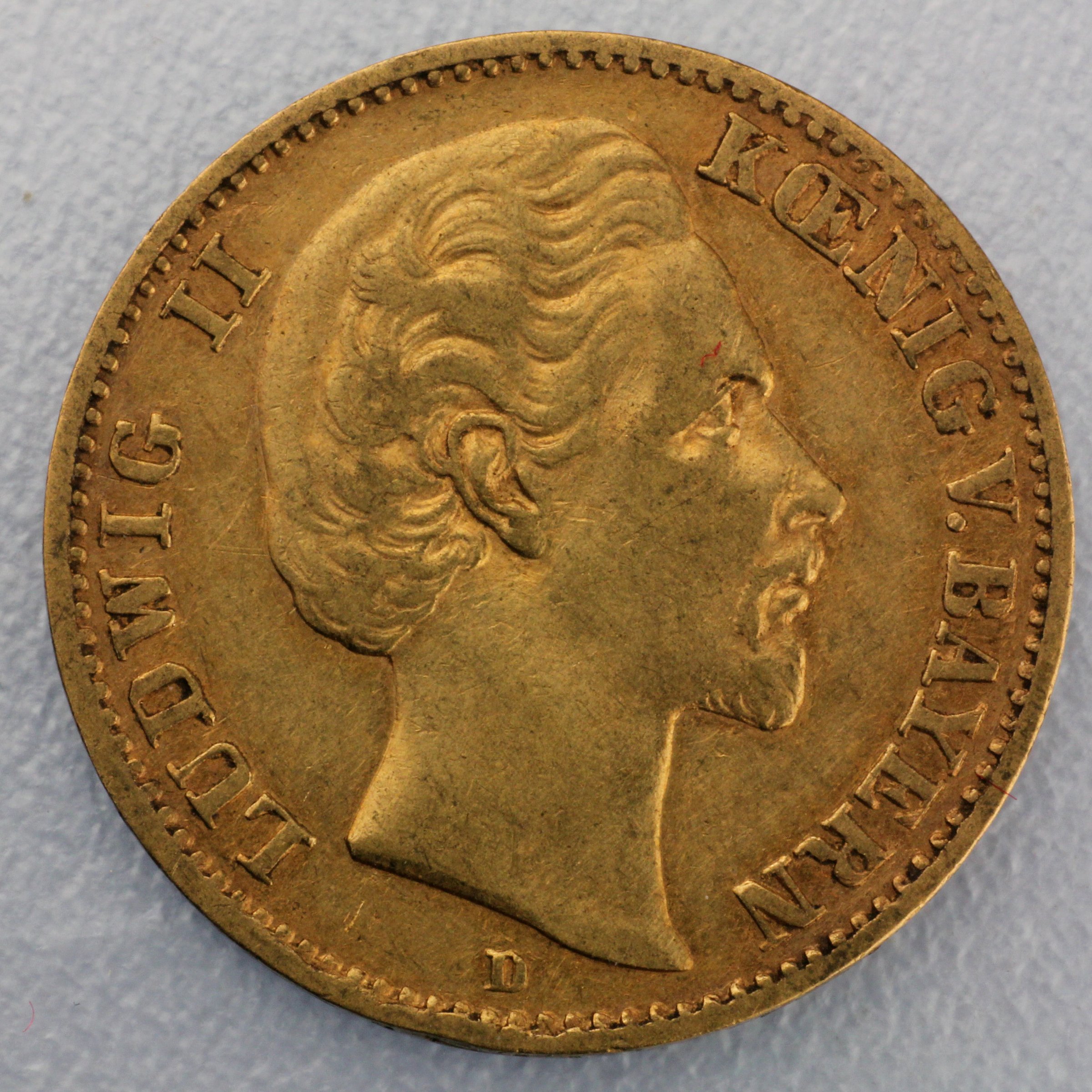 Goldmünze 10 Mark "Ludwig II." 1873-D J.193 (Bayern) - Hauptansicht