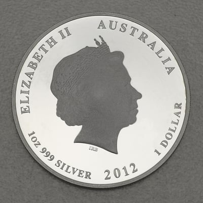 Silbermünze 1oz "Drache" 2012 (koloriert) Lunar II – Year of the Dragon (Australien) - Miniaturansicht 3