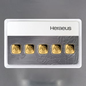 Goldbarren "MultiCard" (5x 1g Gold) HERAEUS - Hauptansicht