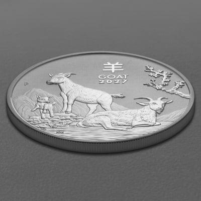 Silbermünze 1oz "Ziege" 2027 Lunar III – Year of the Goat 19% (Australien) - Miniaturansicht 3