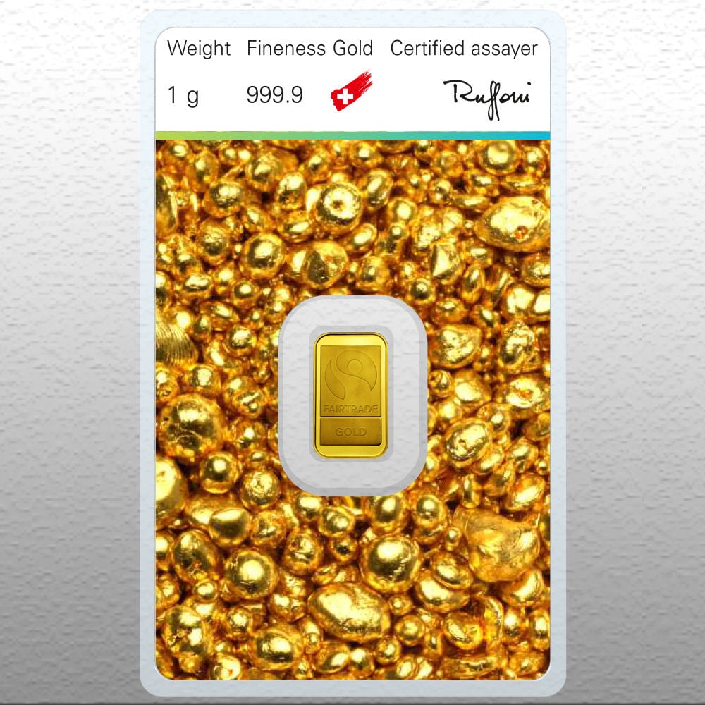 Goldbarren 1g "Fairtrade Gold" (999,9 Au), Blister - Detailansicht 1