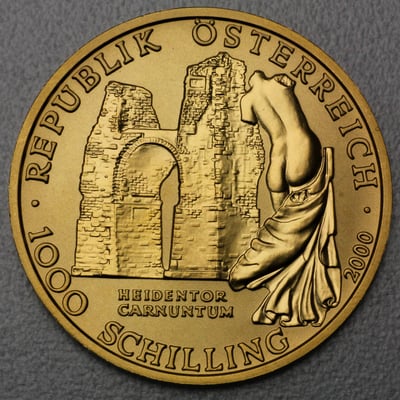 Goldmünze 1000 Schilling "Heidentor" 2000 (PP) Kunstschätze Österreichs (Österreich) - Miniaturansicht 2