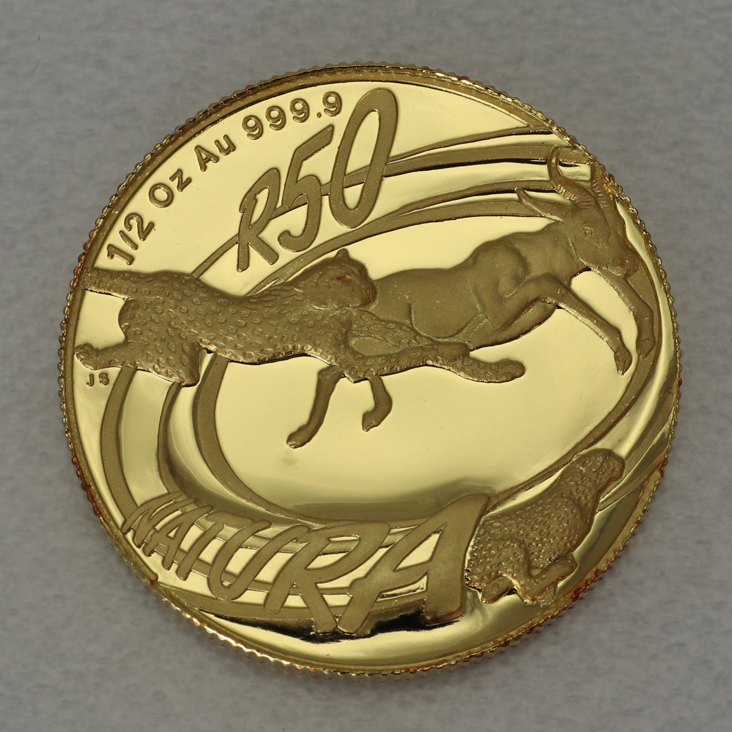 Goldmünze 1/2oz "The Cheetah" 2002 Natura - Wild Cats of Africa (Südafrika) - Detailansicht 1