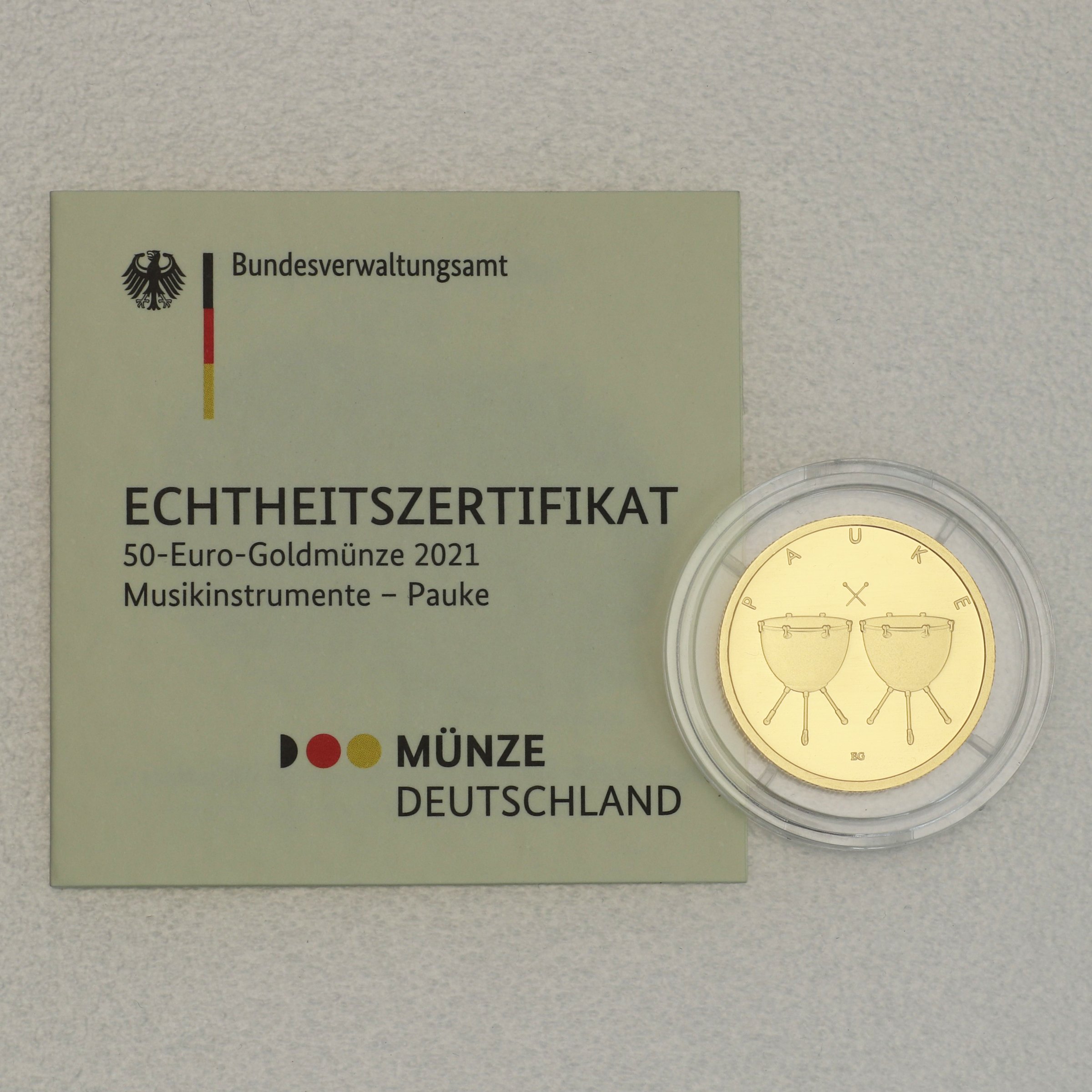 Goldmünze 50 Euro "Pauke" 2021 Musikinstrumente (Deutschland) - Detailansicht 2