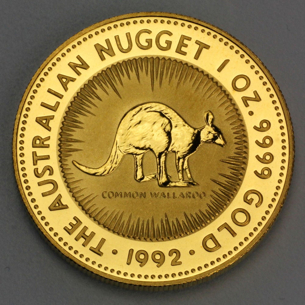 Goldmünze 1oz "Känguru" 1992 Australian Nugget (Australien) - Hauptansicht