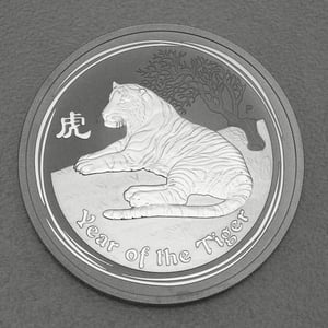 Silbermünze 2oz "Tiger" 2010 Lunar II – Year of the Tiger (Australien) diff. - Hauptansicht
