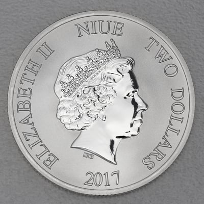 Silbermünze 1oz "Schildkröte" 2017 (vergoldet) (Niue) - Miniaturansicht 2