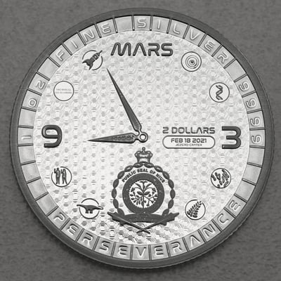Silbermünze 1oz "Mars Landing" 2021 Perseverance Rover (Niue) - Miniaturansicht 2